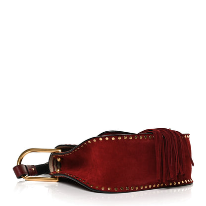 Chloe Suede Calfskin Braided Mini Hudson Shoulder Bag Sienna Red 3 of 11