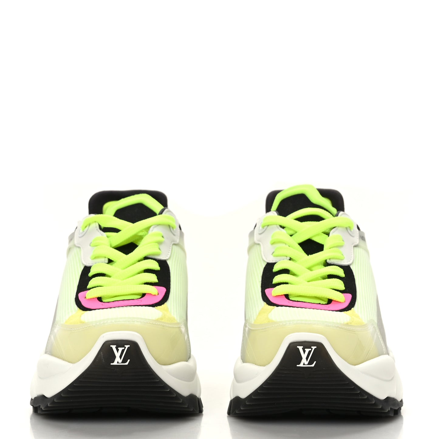 Mix Materials Suede Calfskin Run 55 Sneakers 36.5 Pink White Yellow