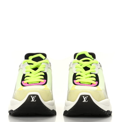 Louis Vuitton Mix Materials Suede Calfskin Run 55 Sneakers 36.5 Pink White Yellow 2 of 7