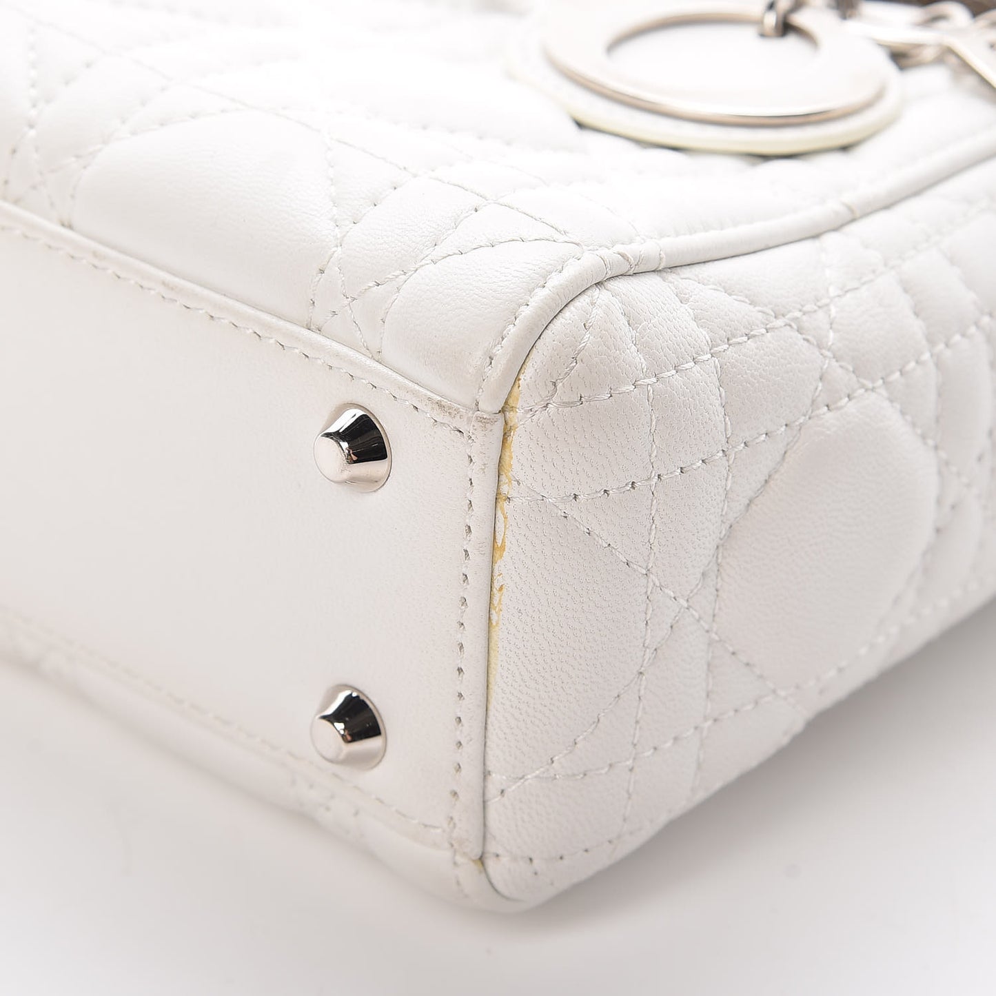 Lambskin Cannage Mini Lady Dior White