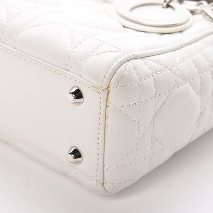 Christian Dior Lambskin Cannage Mini Lady Dior White 15 of 17