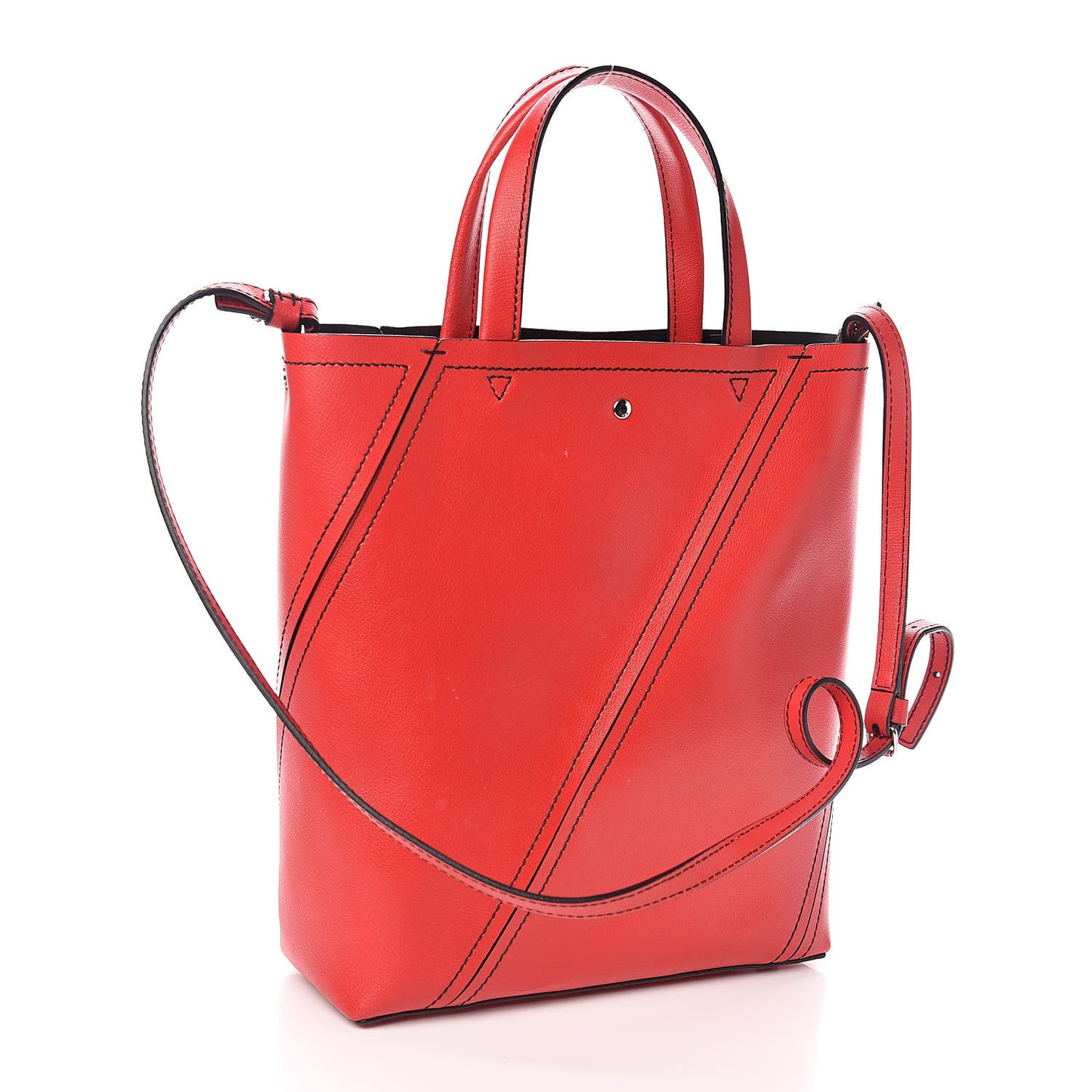 Smooth Calfskin Hex Tote Cardinal
