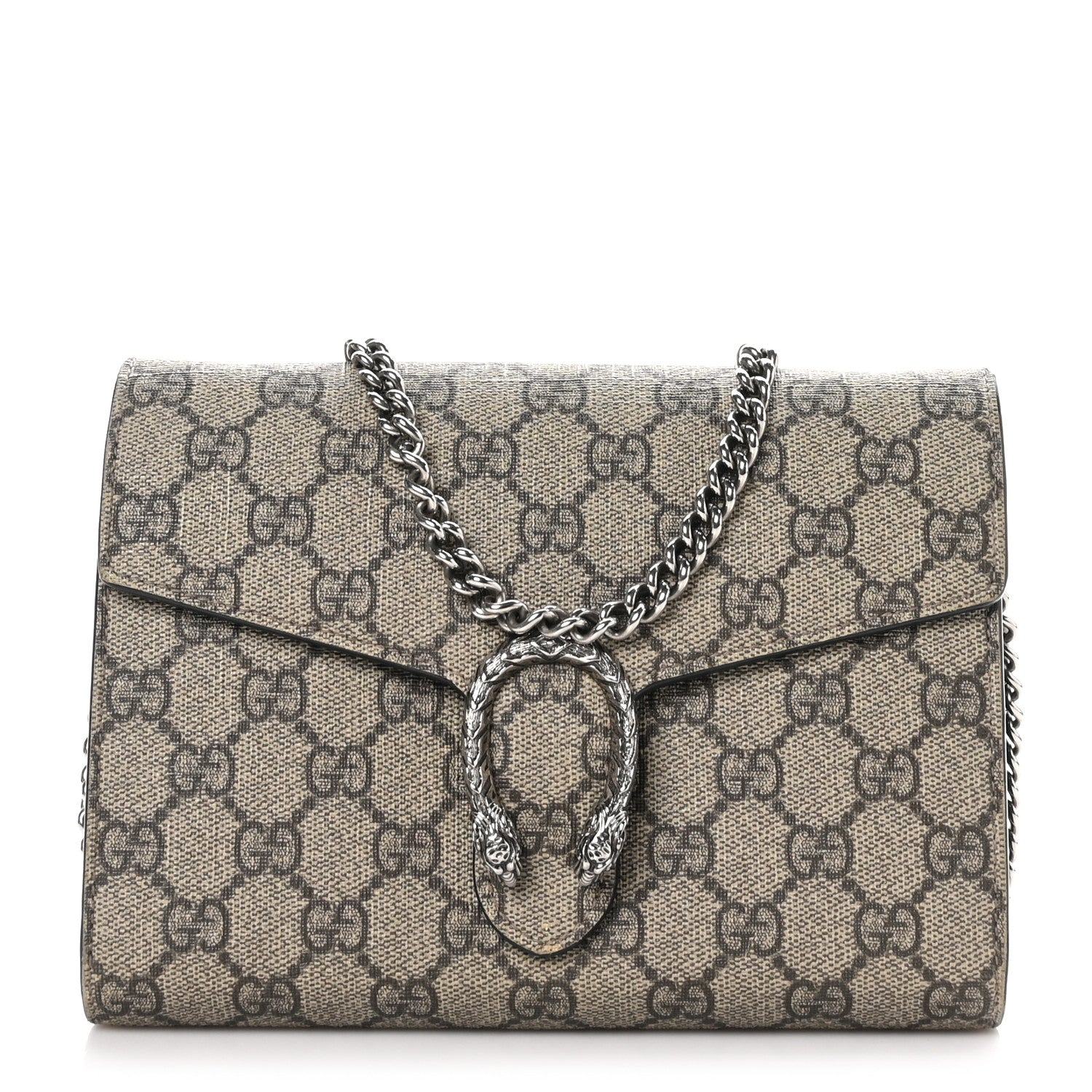 Gucci GG Supreme Monogram Mini Dionysus Chain Wallet Beige Black 1 of 9
