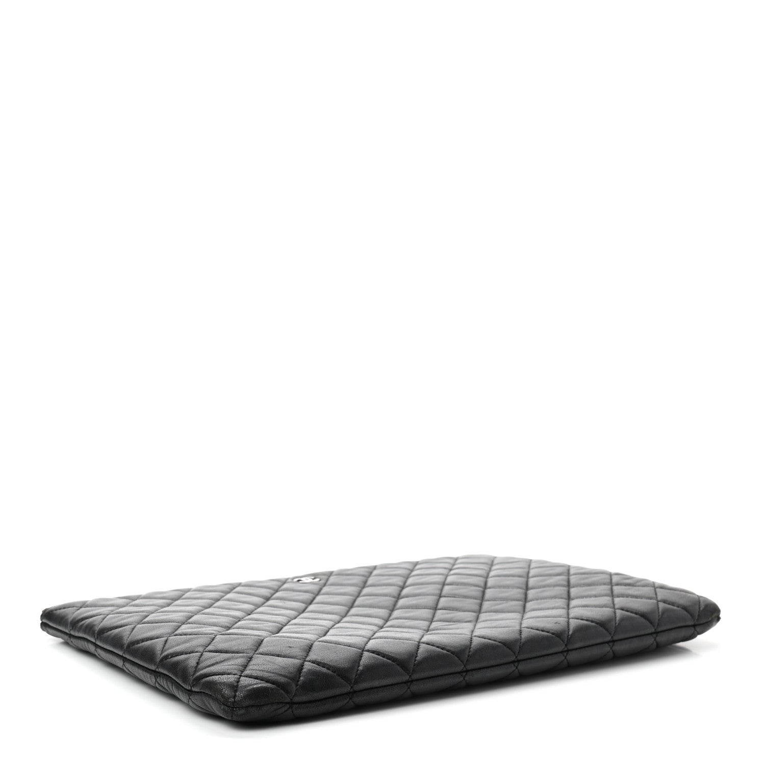 Chanel Lambskin Quilted Large Cosmetic Case Black 4 of 7