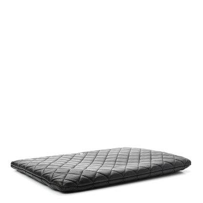 Chanel Lambskin Quilted Large Cosmetic Case Black 4 of 7