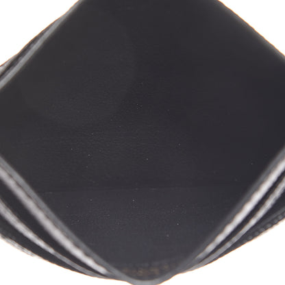 Saint Laurent Grain De Poudre Matelasse Chevron Monogram Credit Card Case Black 5 of 6