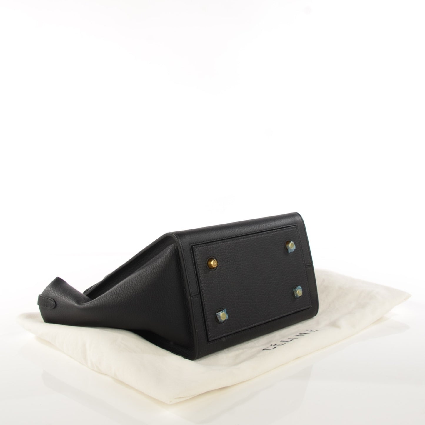Crisped Calfskin Mini Tie Tote Black