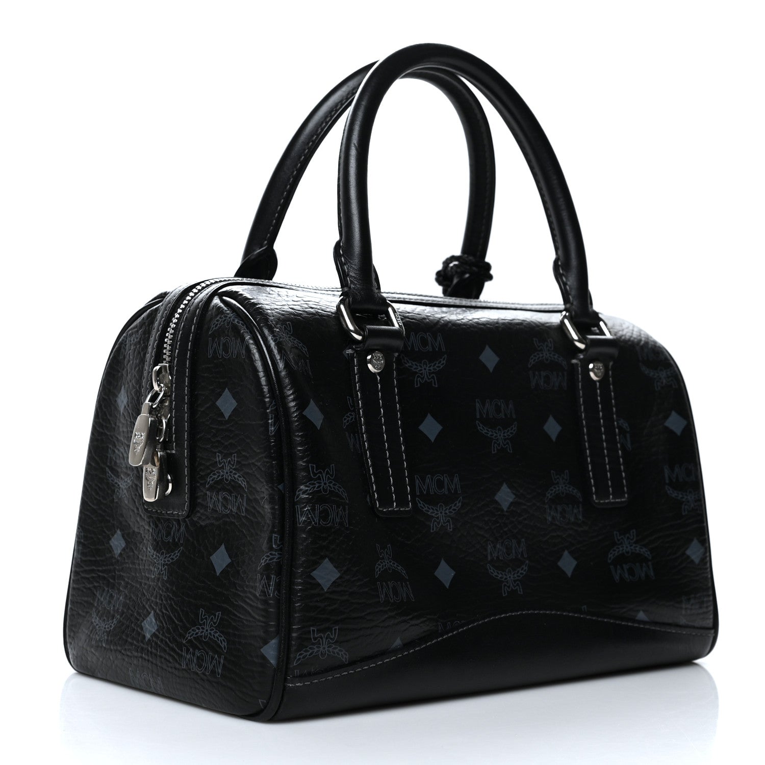 MCM Visetos Small Boston Bag Black 4 of 14