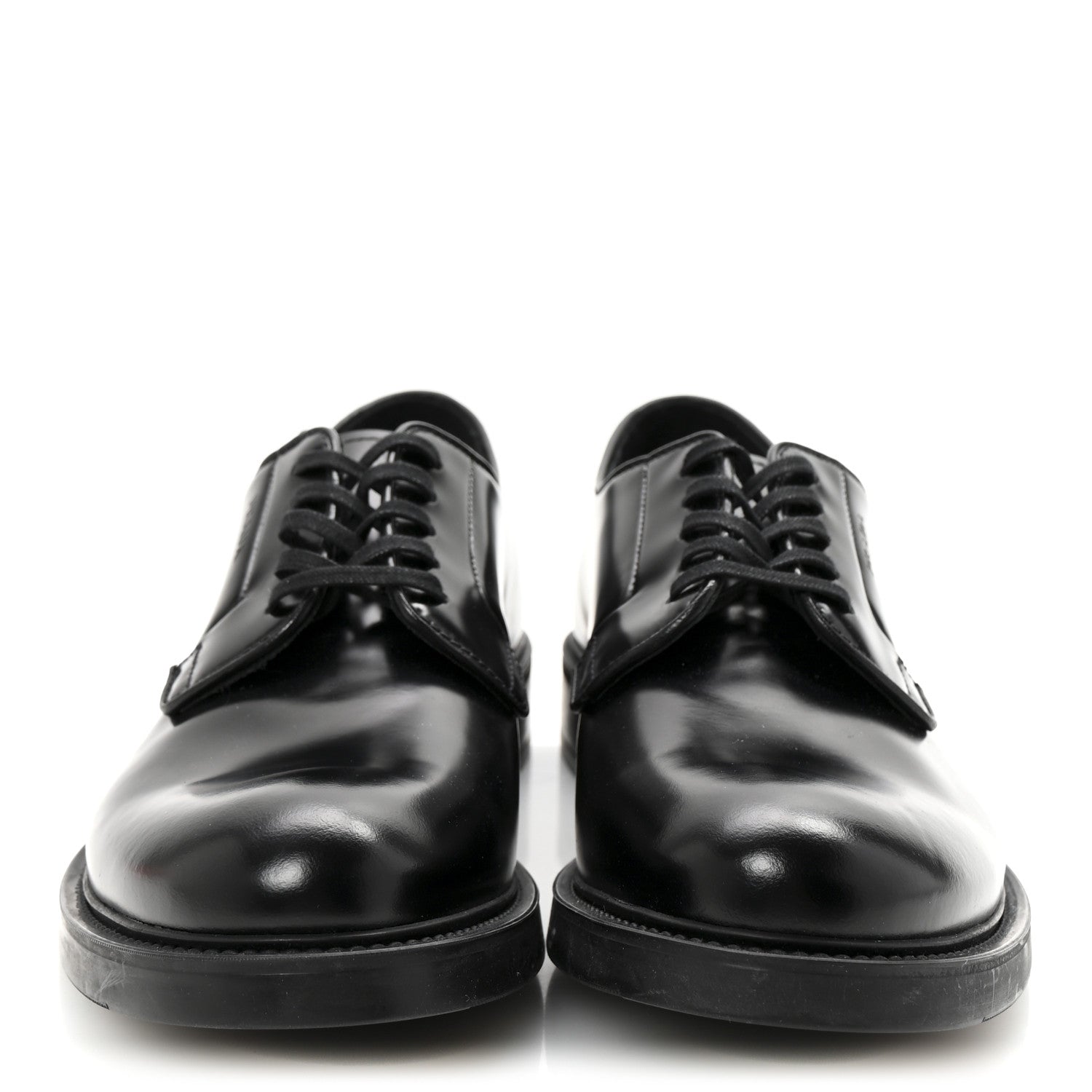 Prada Spazzolato Mens Derby Loafers 8 Black 3 of 9