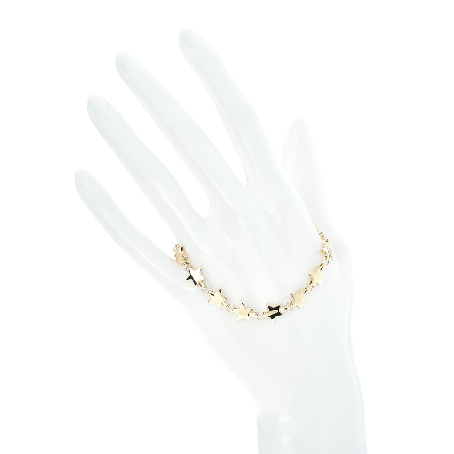 18K Yellow Gold Chain of Stars Bracelet