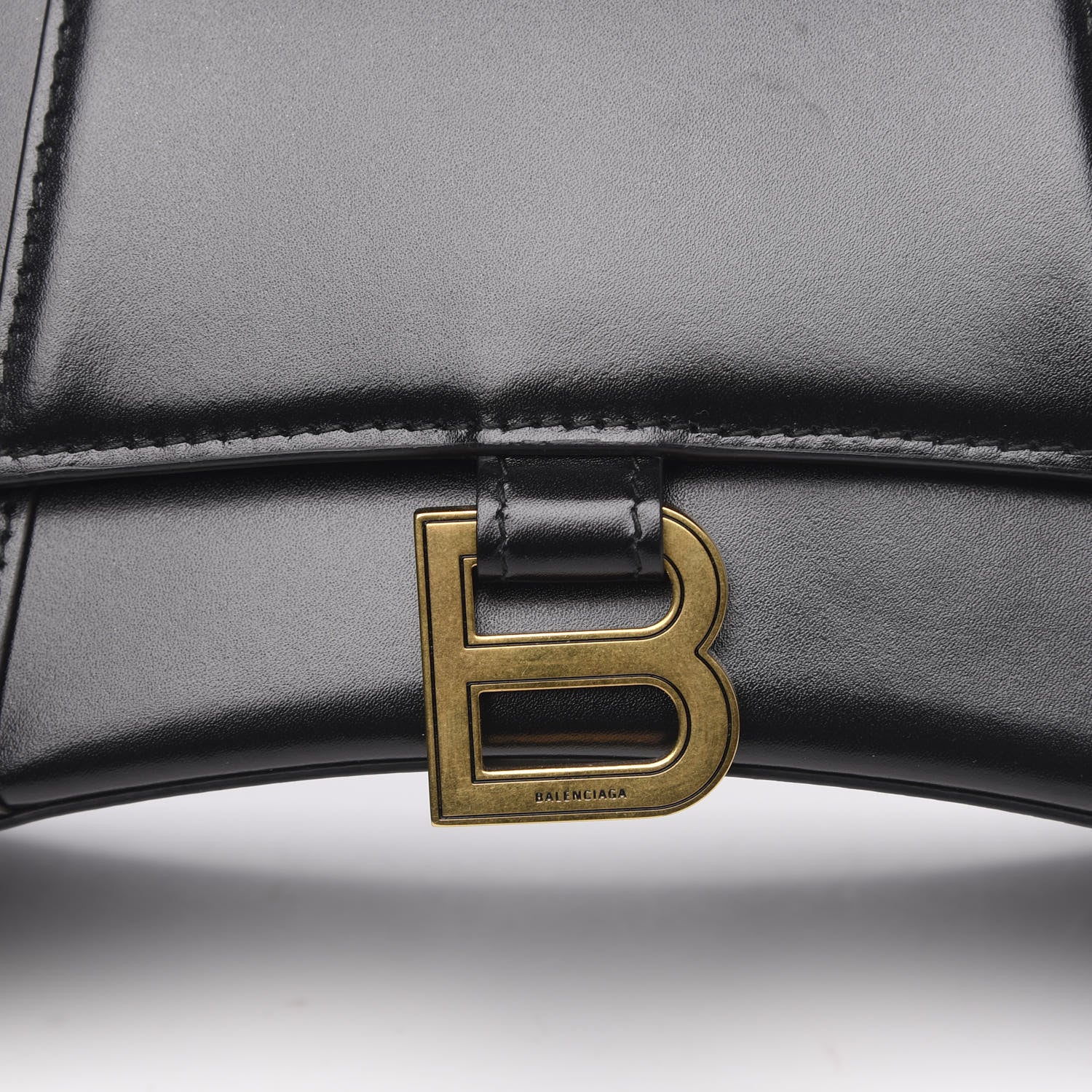 Balenciaga Shiny Box Calfskin Small Hourglass Top Handle Bag Black 12 of 12
