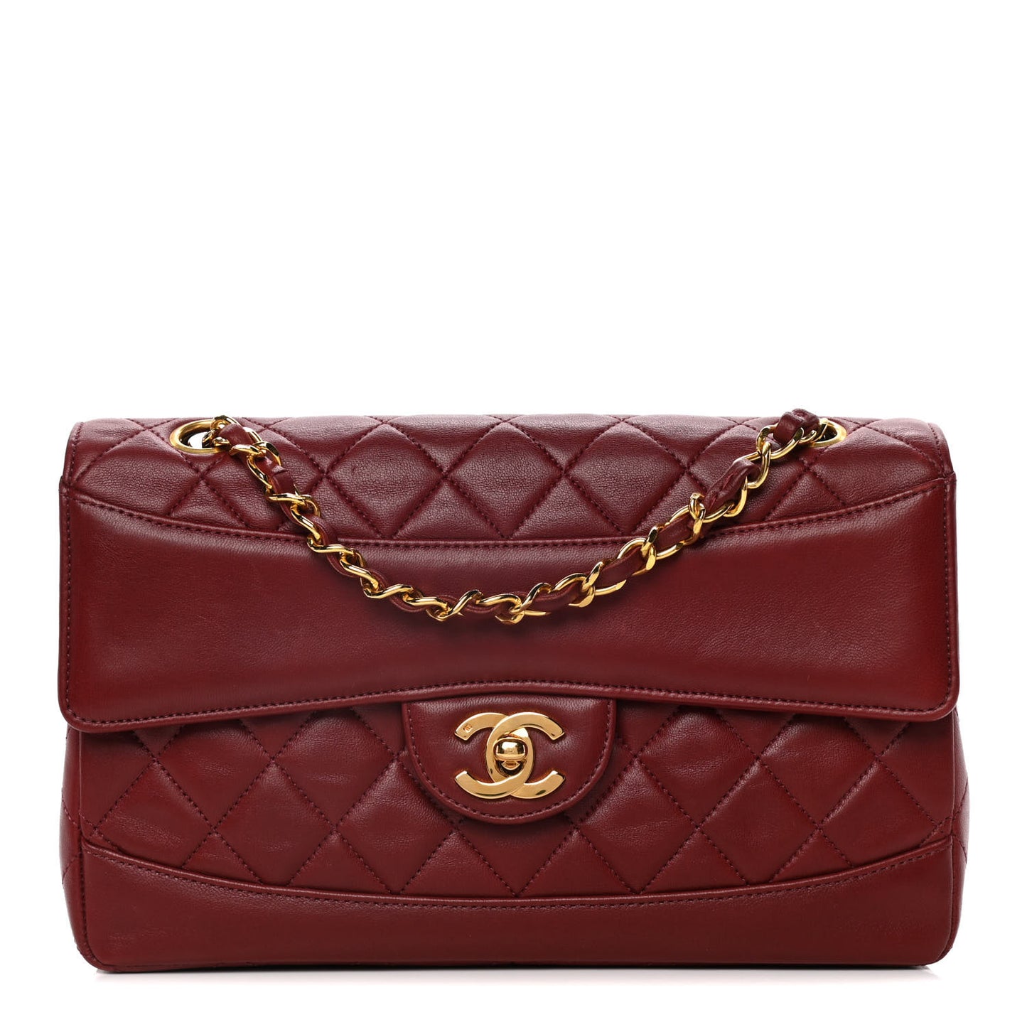 Lambskin Quilted Small Single Flap Red
