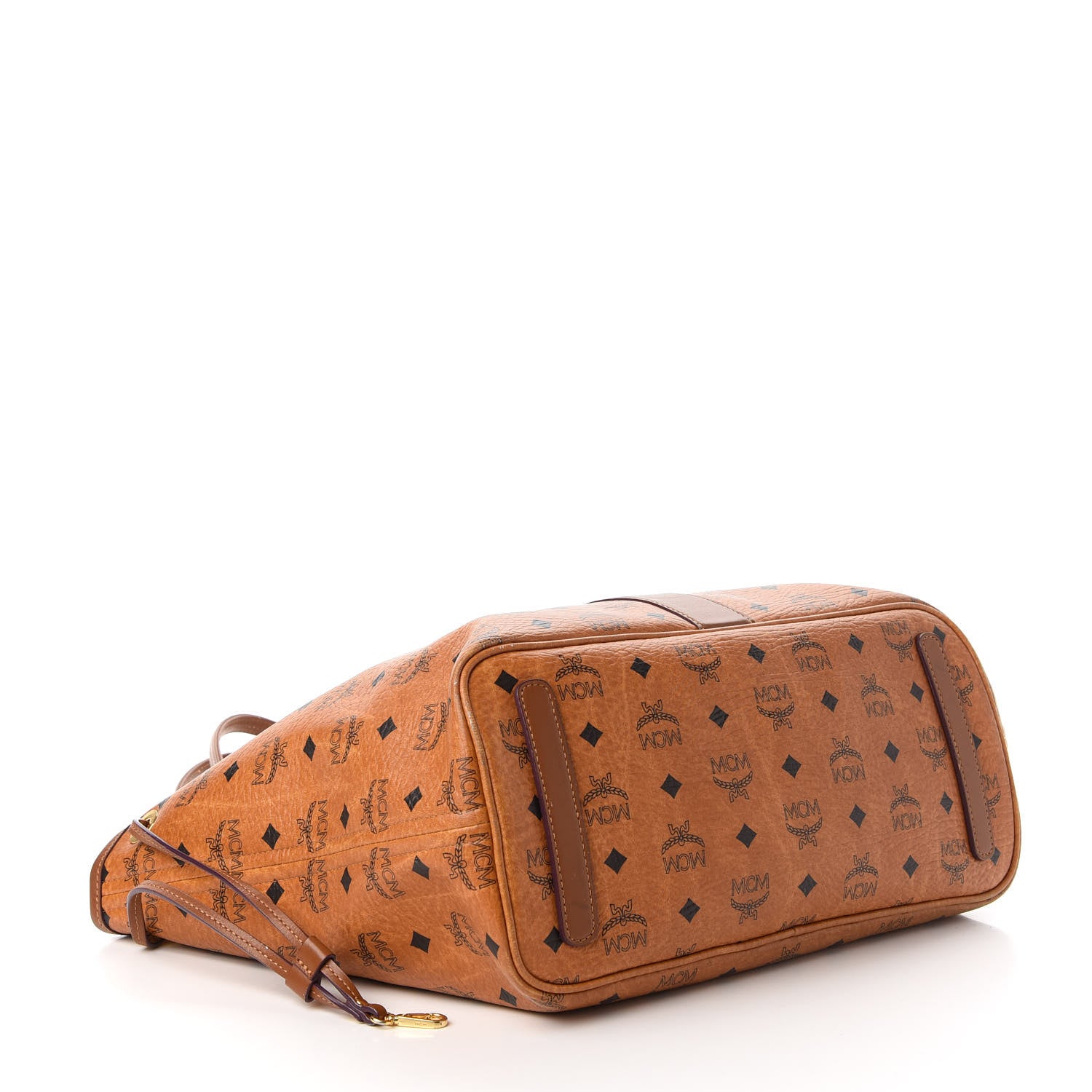 MCM Visetos Medium Liz Reversible Shopper Tote Cognac 4 of 15