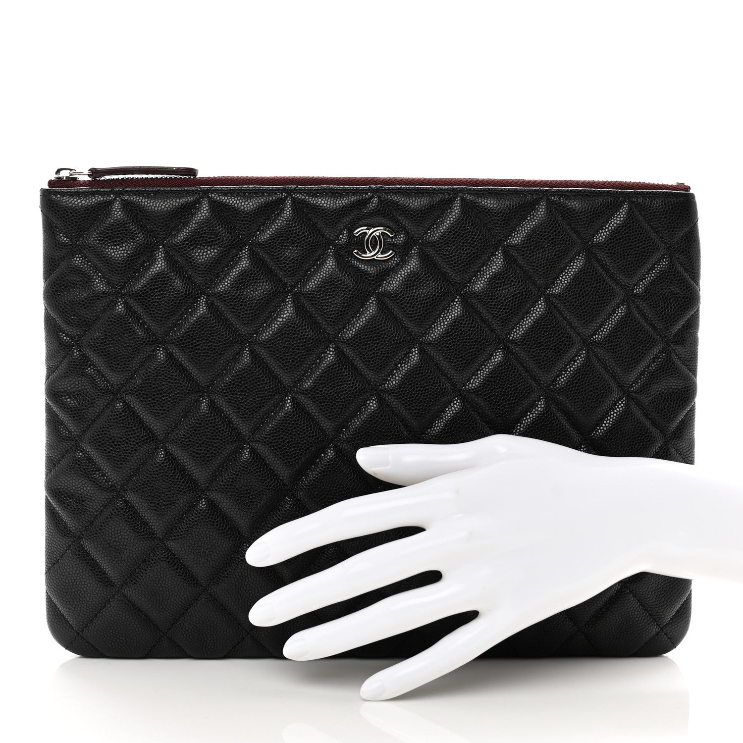 Chanel Caviar Quilted Medium Cosmetic Case Black 2 of 7