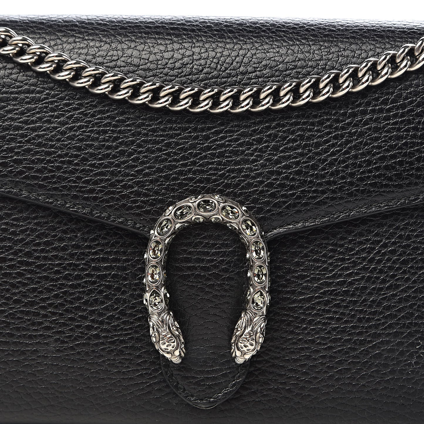 Calfskin Mini Dionysus Chain Wallet Black