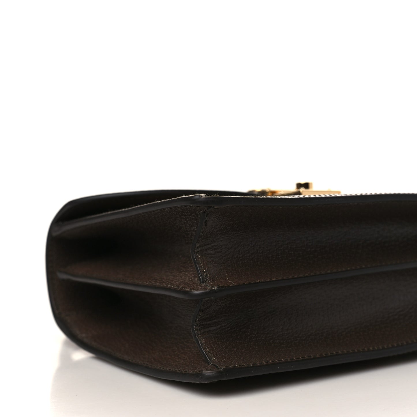 Monogram Jumbo GG Textured Dollar Calfskin Web Small Ophidia Padlock Top Handle Bag Camel Ebony New Acero