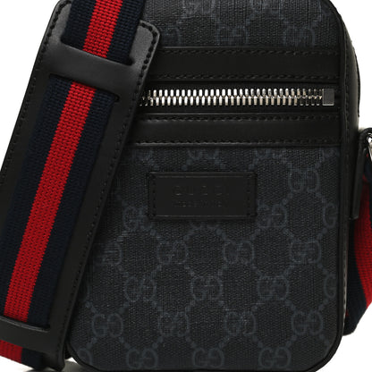Gucci GG Supreme Monogram Appia Calfskin Web Small Camera Messenger Bag Black Grey 8 of 12