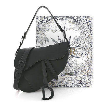 Christian Dior Ultra Matte Calfskin Saddle Bag With Strap Black 11 of 11