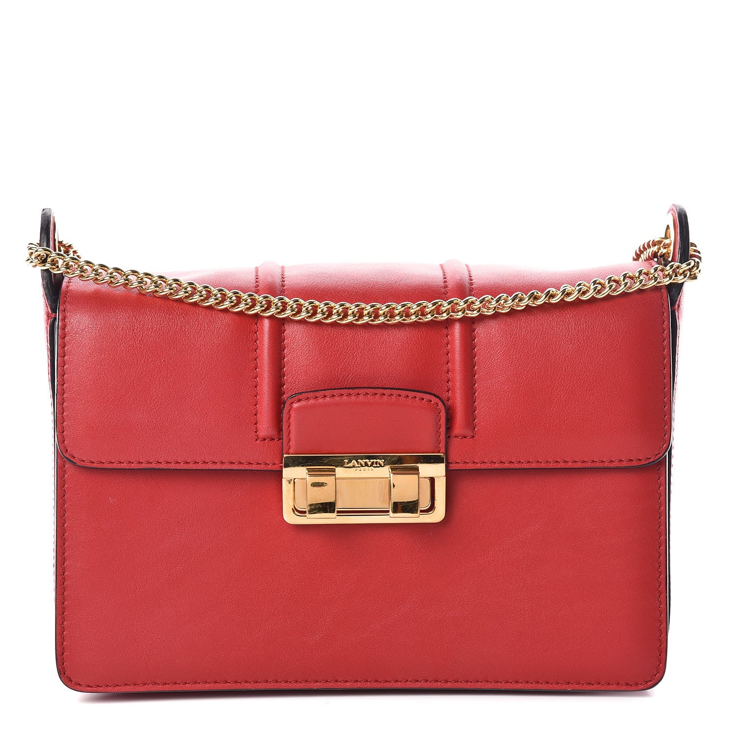 Lanvin Smooth Calfskin Small Jiji Shoulder Bag Red 1 of 9