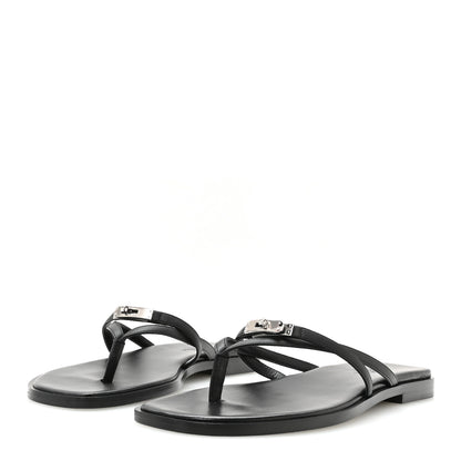Hermes Calfskin Miss Sandals 37.5 Black 4 of 8