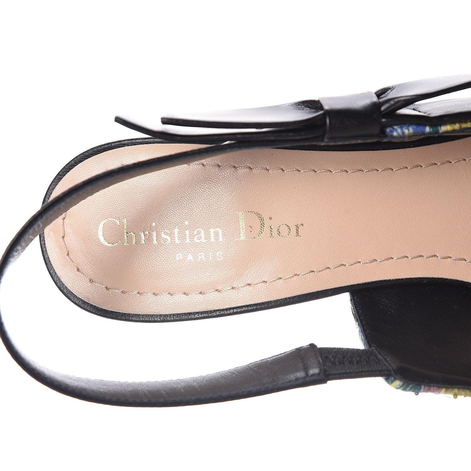 Christian Dior Embroidered Calfskin Beaded Sweet D Sling-Back Pumps 39.5 Dusty Jade 7 of 10