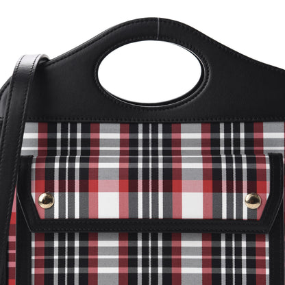 Burberry Calfskin Nylon Tartan Mini Pocket Bag Bright Red 10 of 10