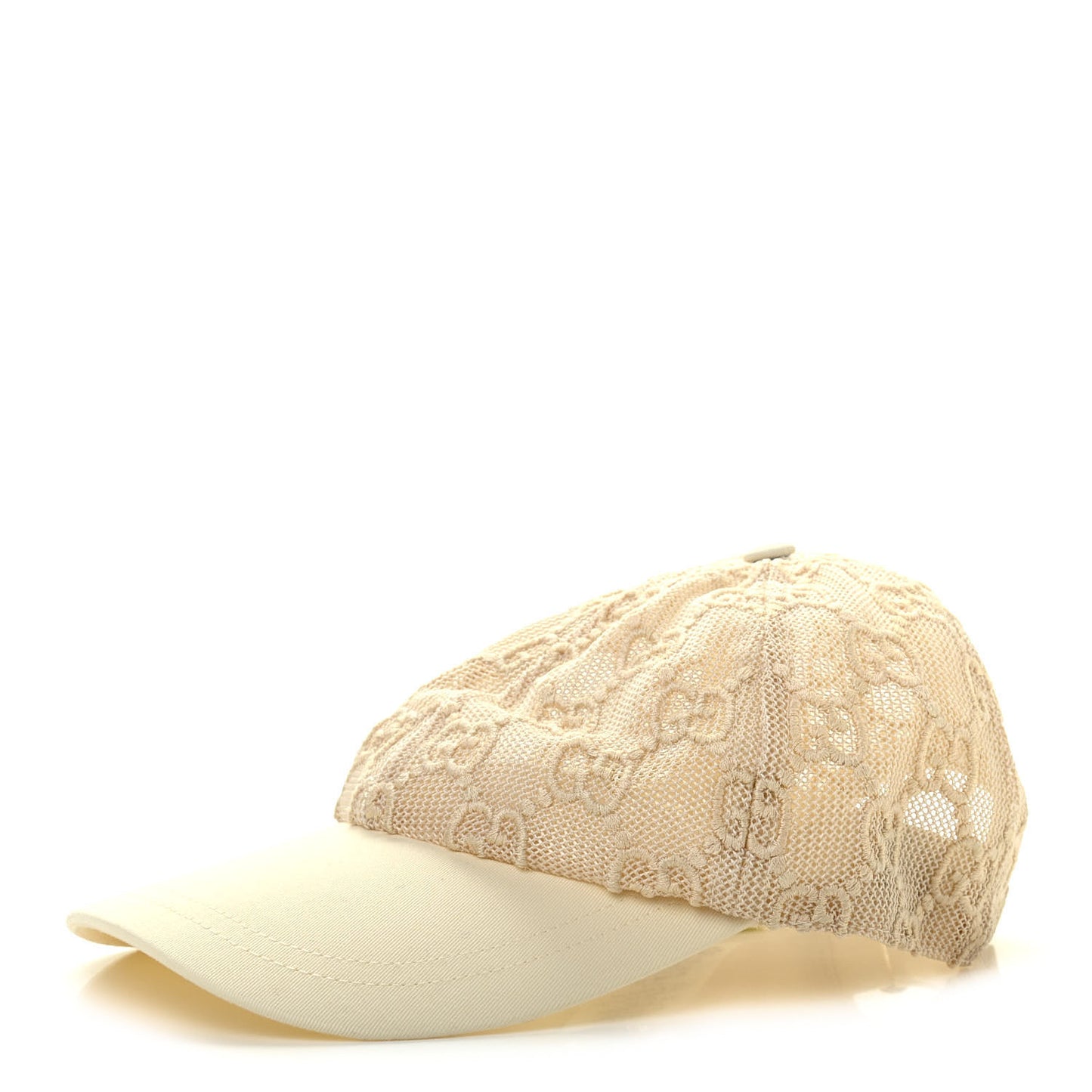 Mesh GG Monogram Shivali Baseball Hat M Cream Ivory