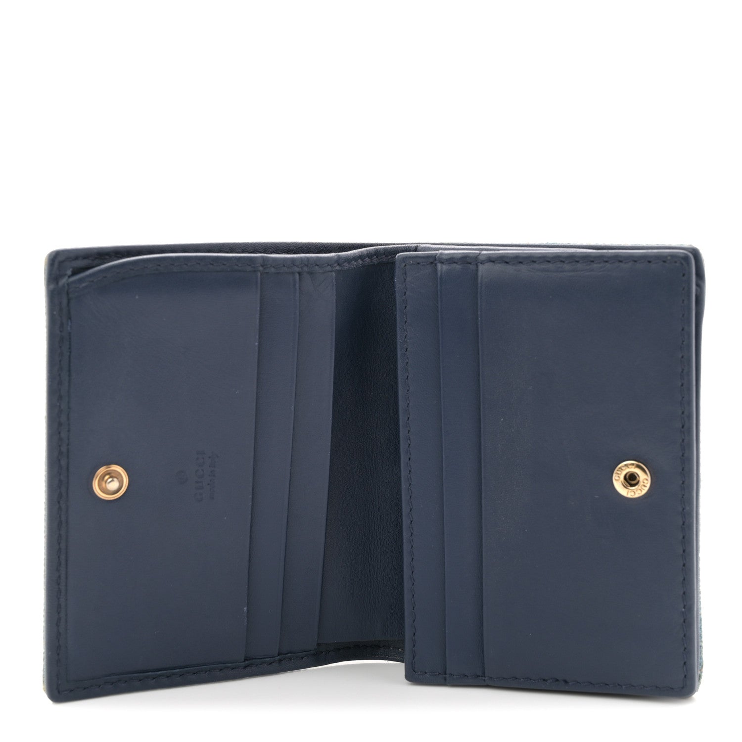 Gucci Denim Matelasse Pearly GG Marmont Card Case Wallet Blue 5 of 9