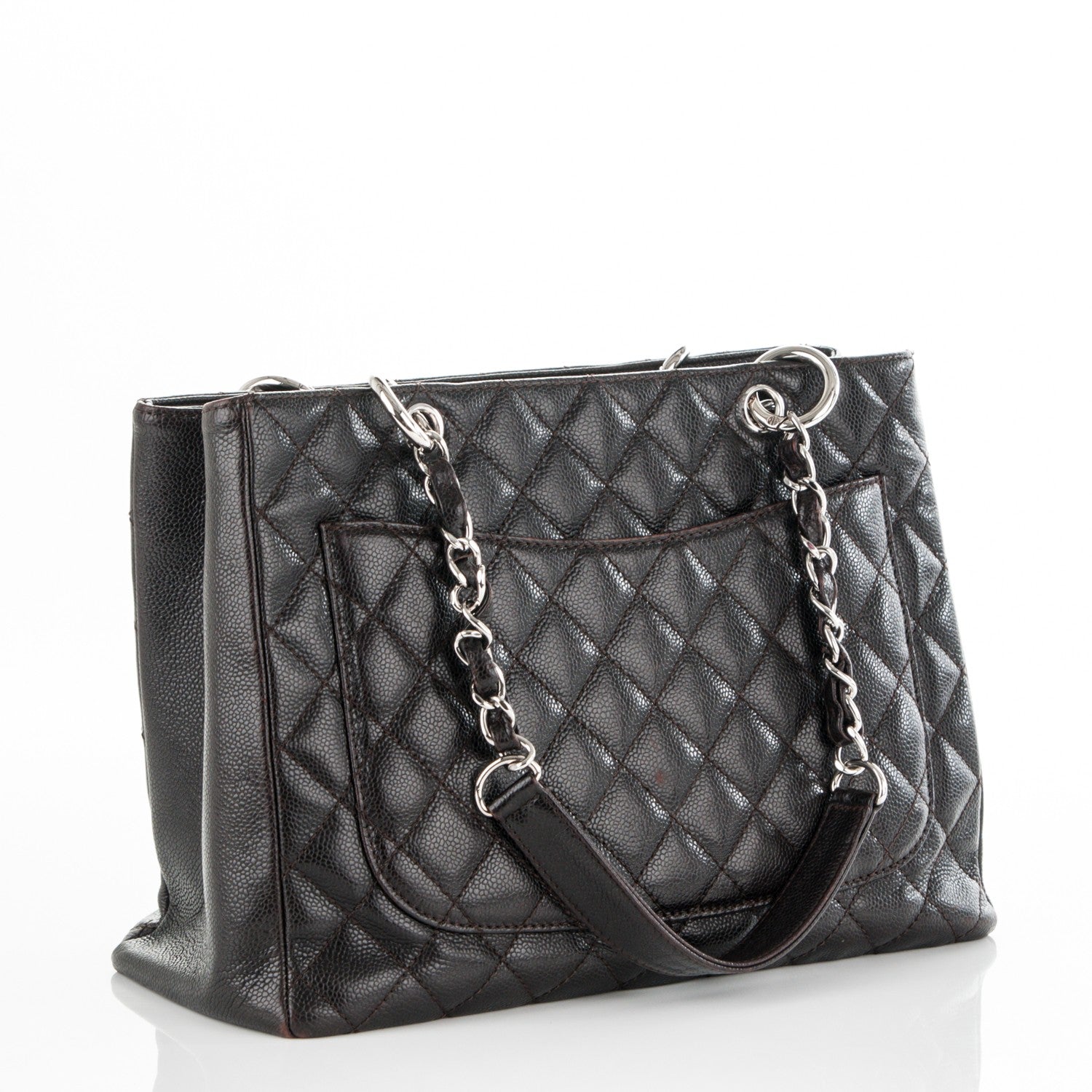 Chanel Caviar Quilted Grand Shopping Tote GST Dark Brown 3 of 7