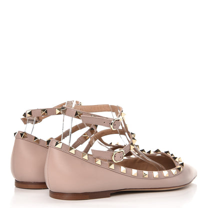 Valentino Garavani Nappa Rockstud Cage Ballerina Flats 39.5 Poudre 4 of 8