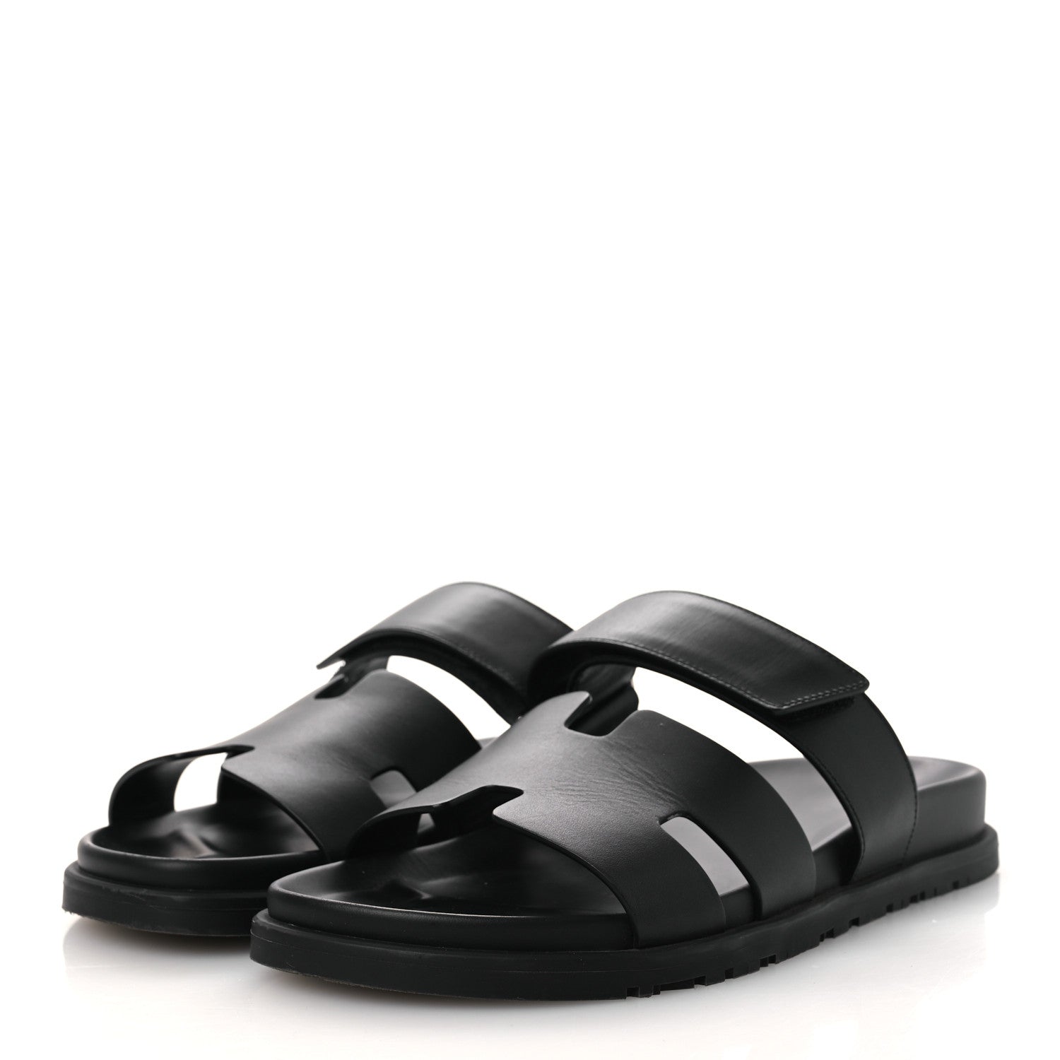 Hermes Calfskin Womens Chypre Sandals 40 Black 4 of 13