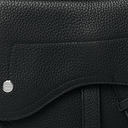 Christian Dior Grained Calfskin Saddle Pouch Belt Bag Black 7 of 10