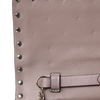Valentino Garavani Lambskin Rockstud Spike Wallet on Chain Poudre 10 of 10