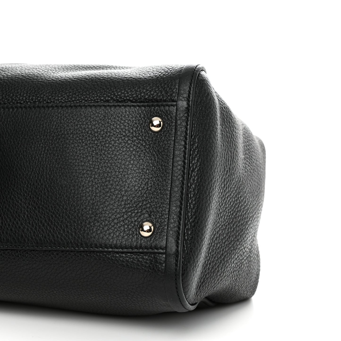 Pebbled Calfskin Medium Soho Shoulder Bag Black