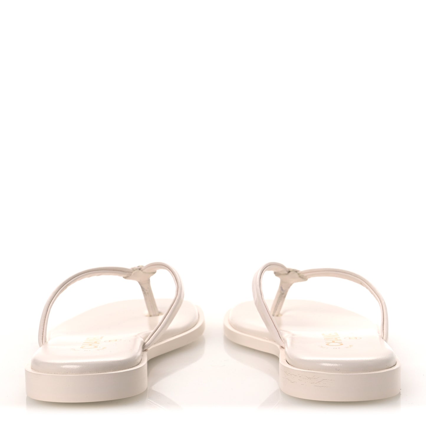 Goatskin CC Times Square Thong Sandals 37.5 White