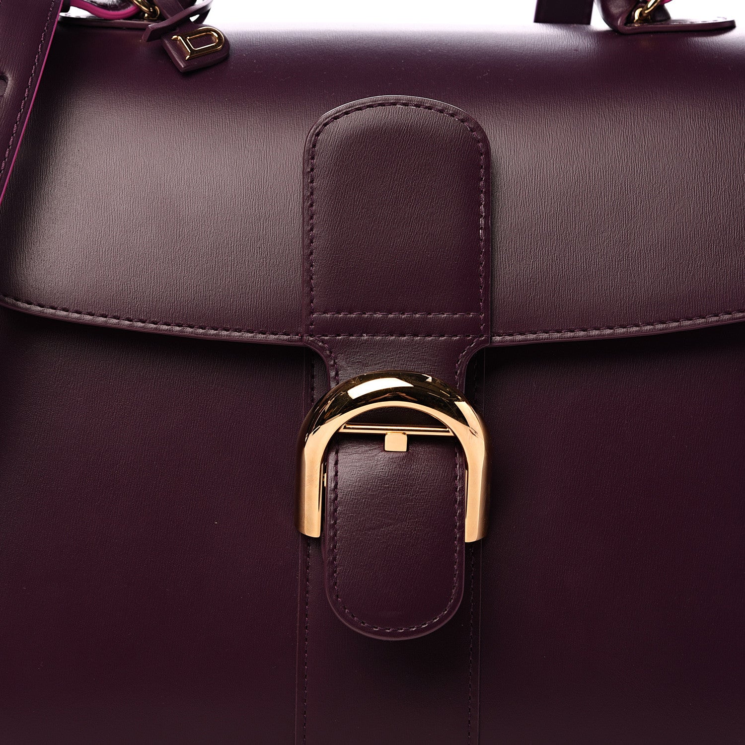 Delvaux Boxed Calfskin MM Magic Brillant Satchel Prune 7 of 9