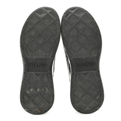 Chanel Velvet Calfskin Mixed Fibers CC Sneakers 38.5 Black 5 of 7