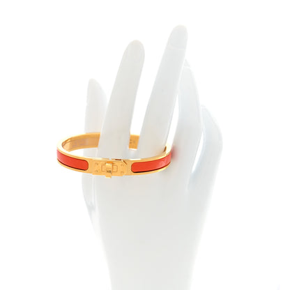 Hermes Enamel Mini Clic Kelly Bracelet PM Orange Fruite 2 of 5