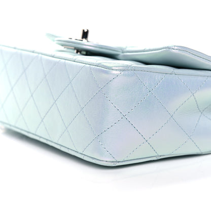 Chanel Iridescent Calfskin Quilted Mini Rectangular Flap Light Blue 10 of 13