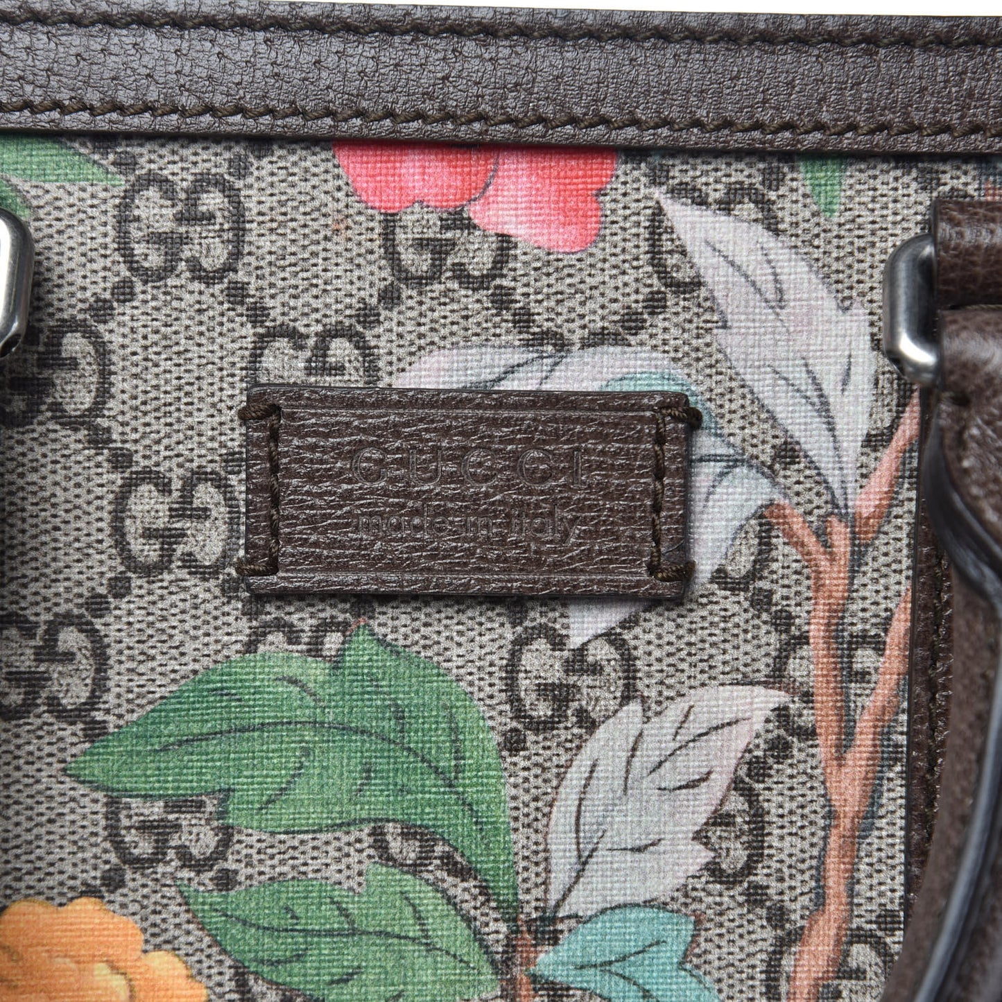 GG Supreme Monogram Tian Web Vertical Tote Beige Multicolor New Acero