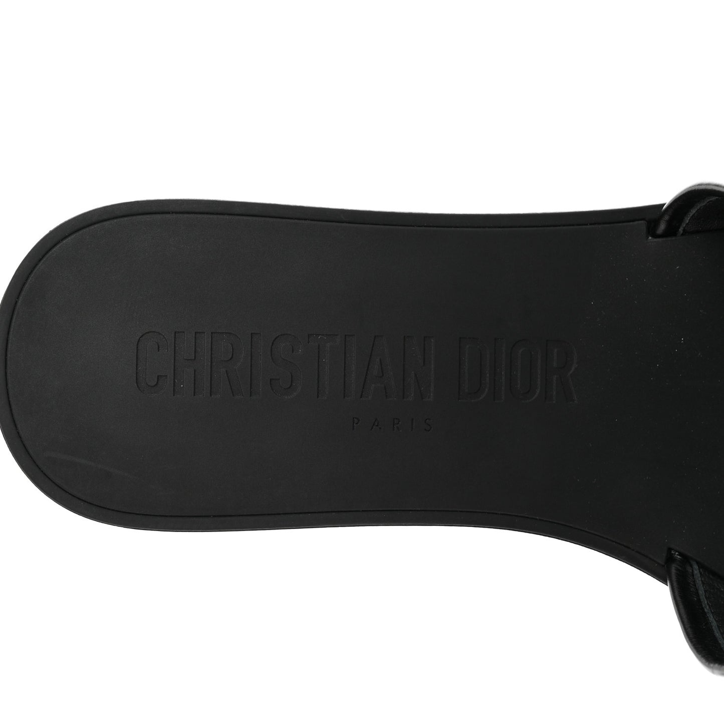 Calfskin Cannage Dio(r)evolution Slide Sandals 37 Black