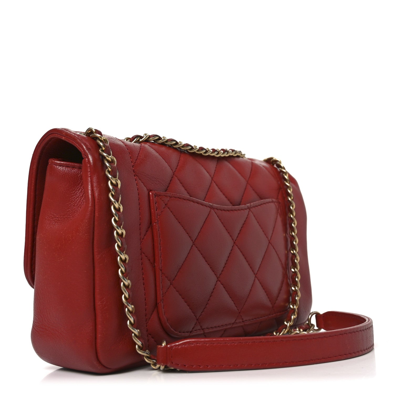Chanel Lambskin Quilted Small Single Flap Red 3 of 10