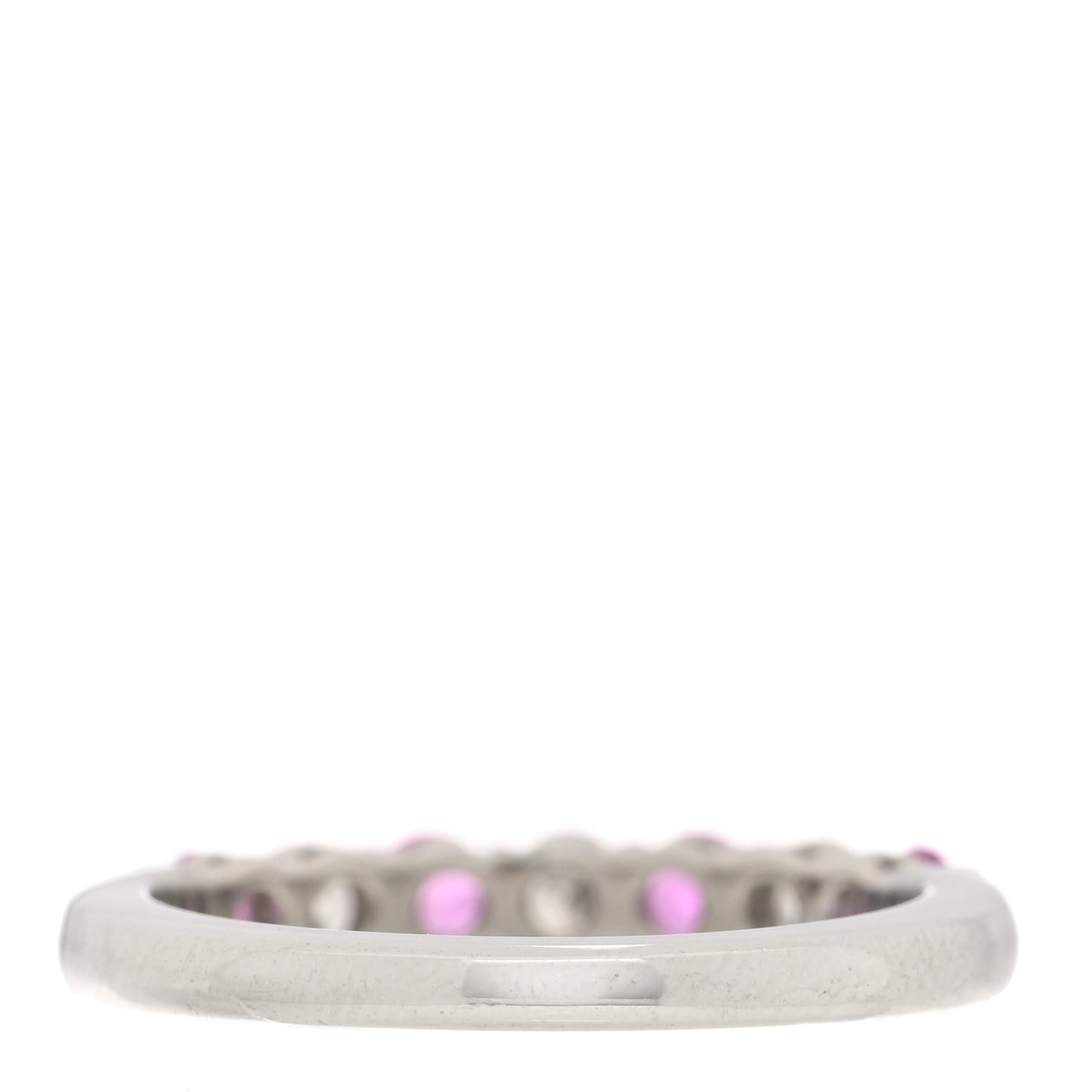 Platinum Diamond Pink Sapphire 3mm Embrace Half Circle Ring 50 5.5