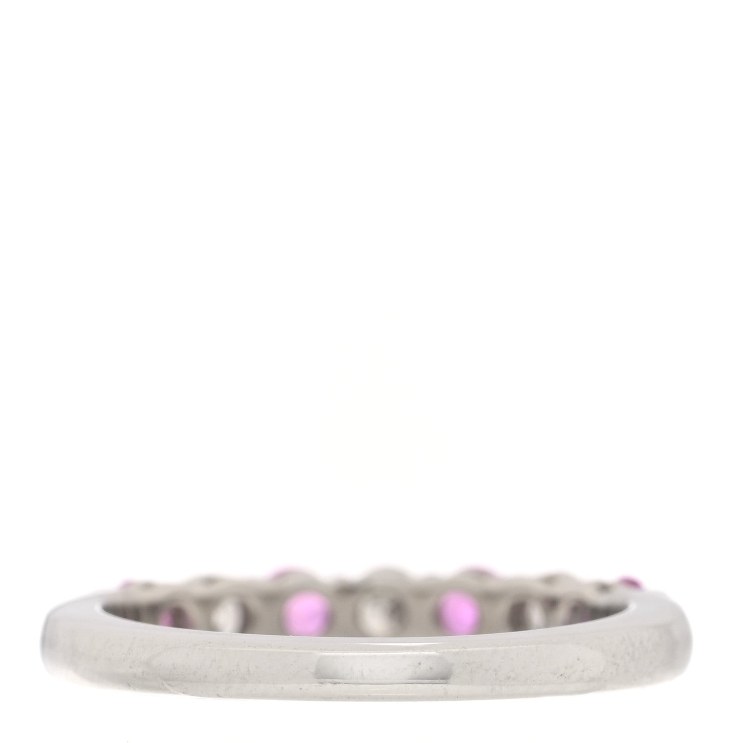 Tiffany Platinum Diamond Pink Sapphire 3mm Embrace Half Circle Ring 50 5.5 3 of 5