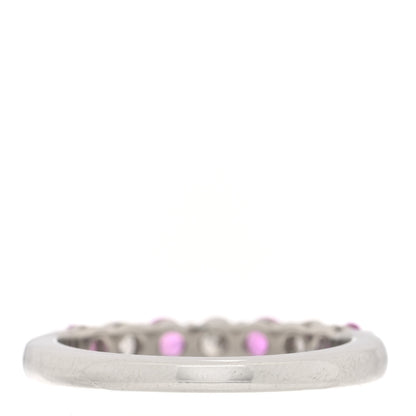 Tiffany Platinum Diamond Pink Sapphire 3mm Embrace Half Circle Ring 50 5.5 3 of 5