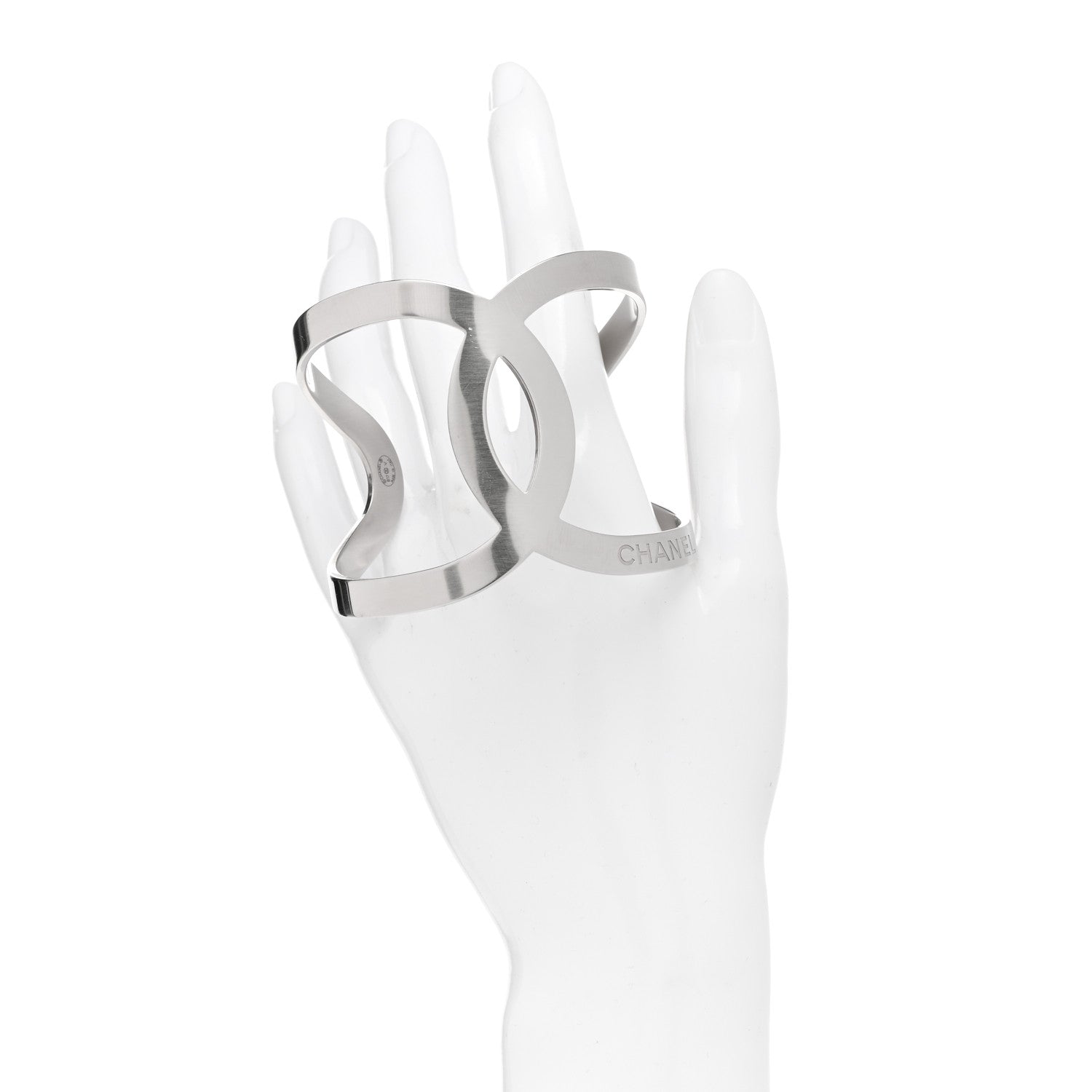 Chanel Metal CC Cuff Silver 2 of 4