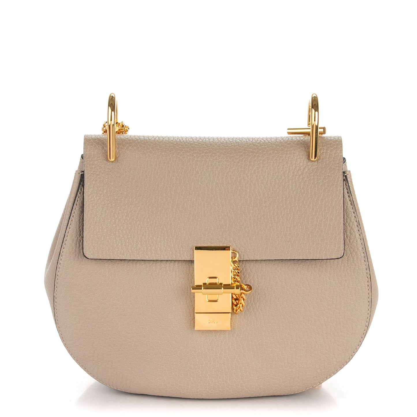 Grained Lambskin Drew Shoulder Bag Motty Grey