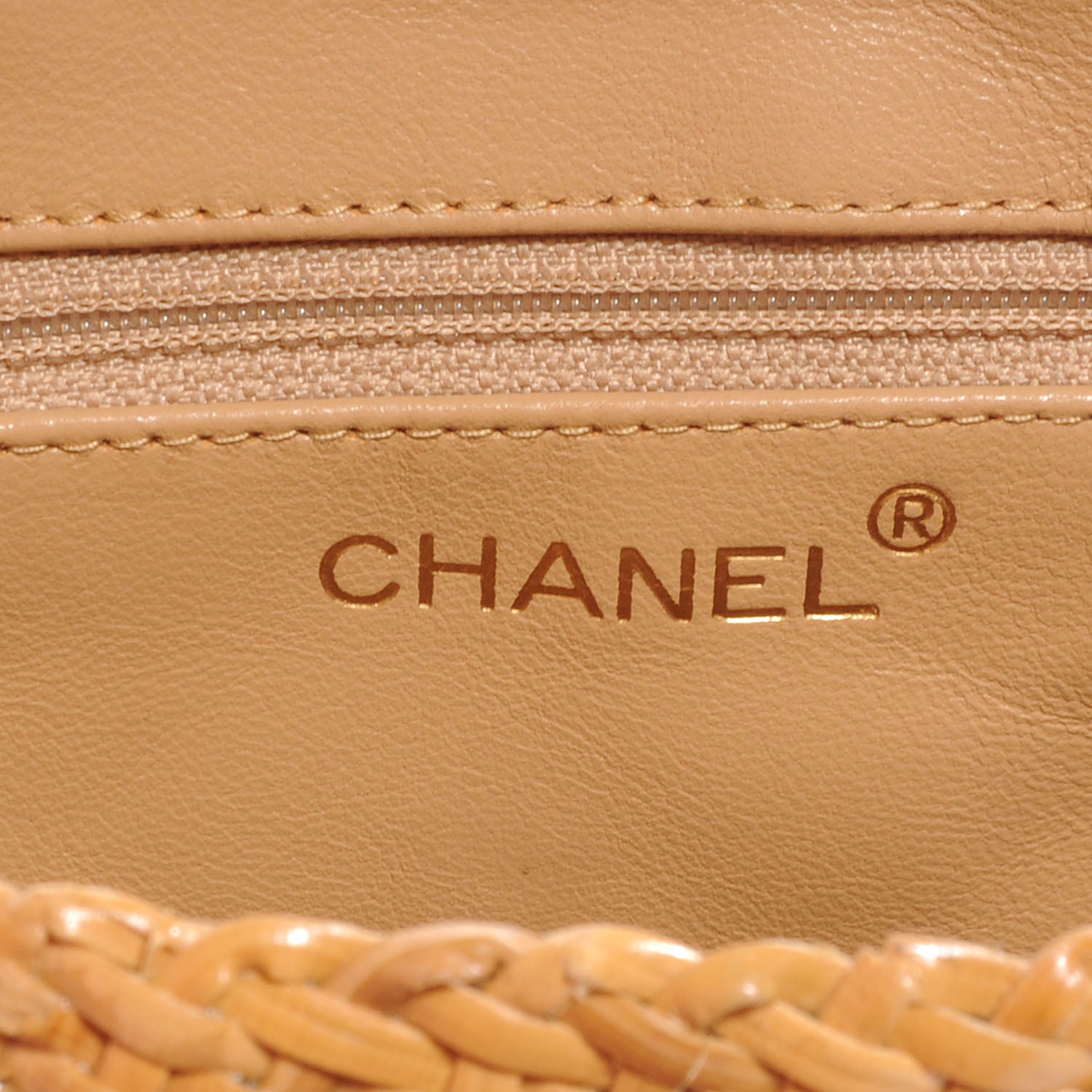 Chanel Lambskin Straw Shoulder Bag Beige 7 of 8