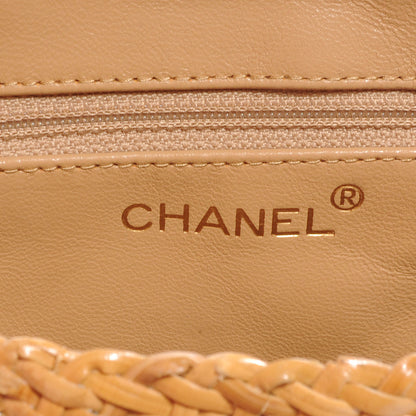 Chanel Lambskin Straw Shoulder Bag Beige 7 of 8