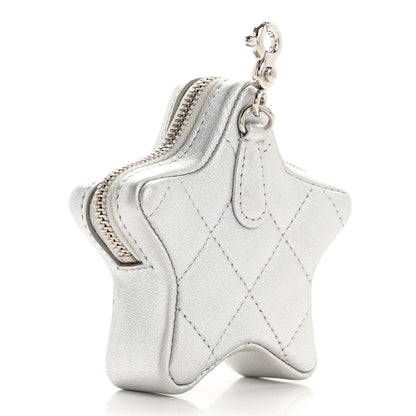 Chanel Metallic Lambskin Walk Of Fame Star Clip On Coin Purse Silver 3 of 7